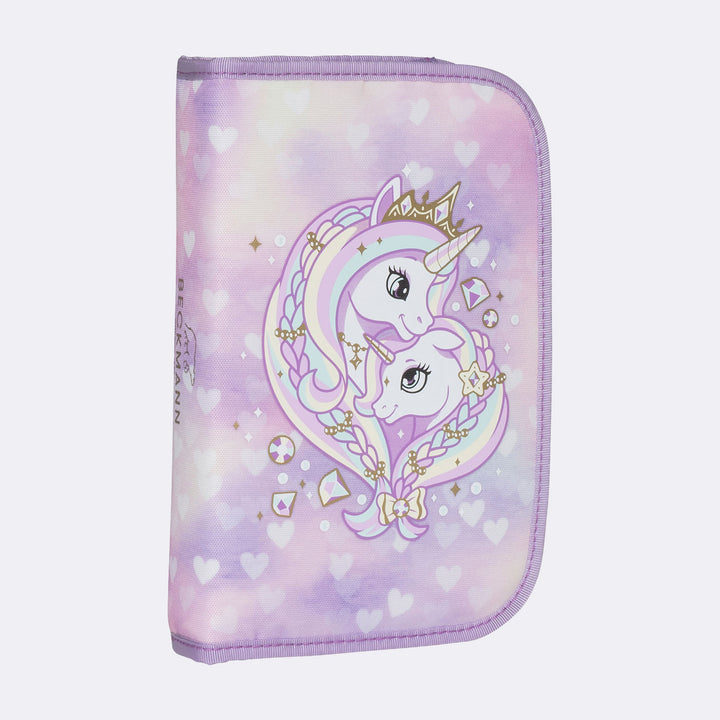 Single section pencil case, Unicorn Princess Purple